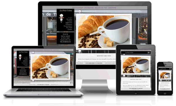 la p'tite crème web design responsive salon de thé web responsive